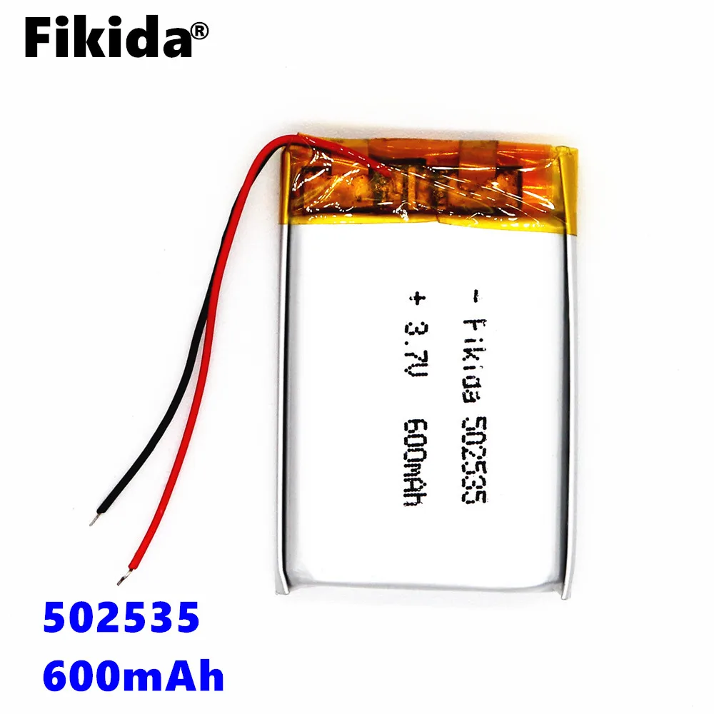 Fikida Новый 3 7 В 600 мАч 502535 литий полимерный Li Po ионный Перезаряжаемые Батарея
