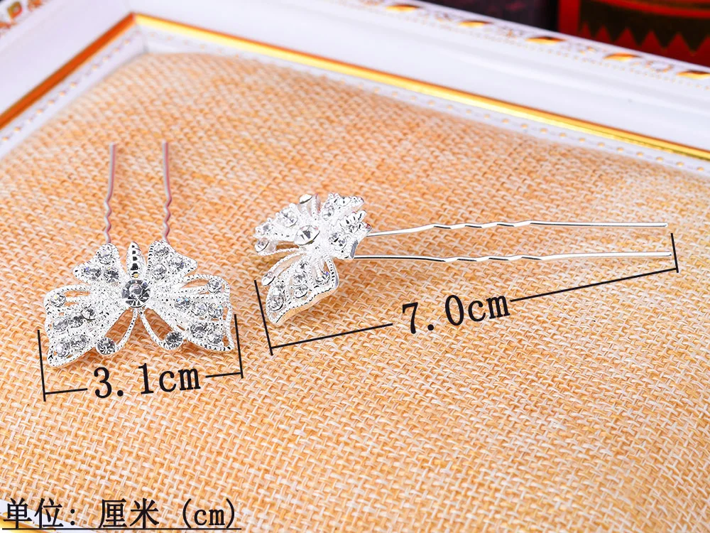 Оптовая продажа 20 штук цветок со стразами женские свадебные волос партии