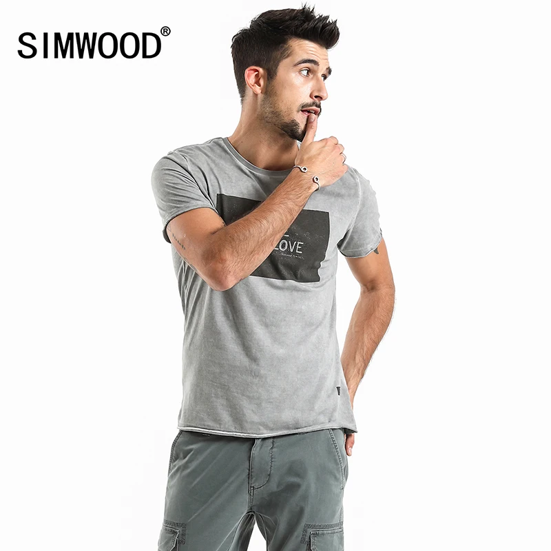 SIMWOOD 2019 брендовая модная повседневная мужская футболка летний короткий рукав