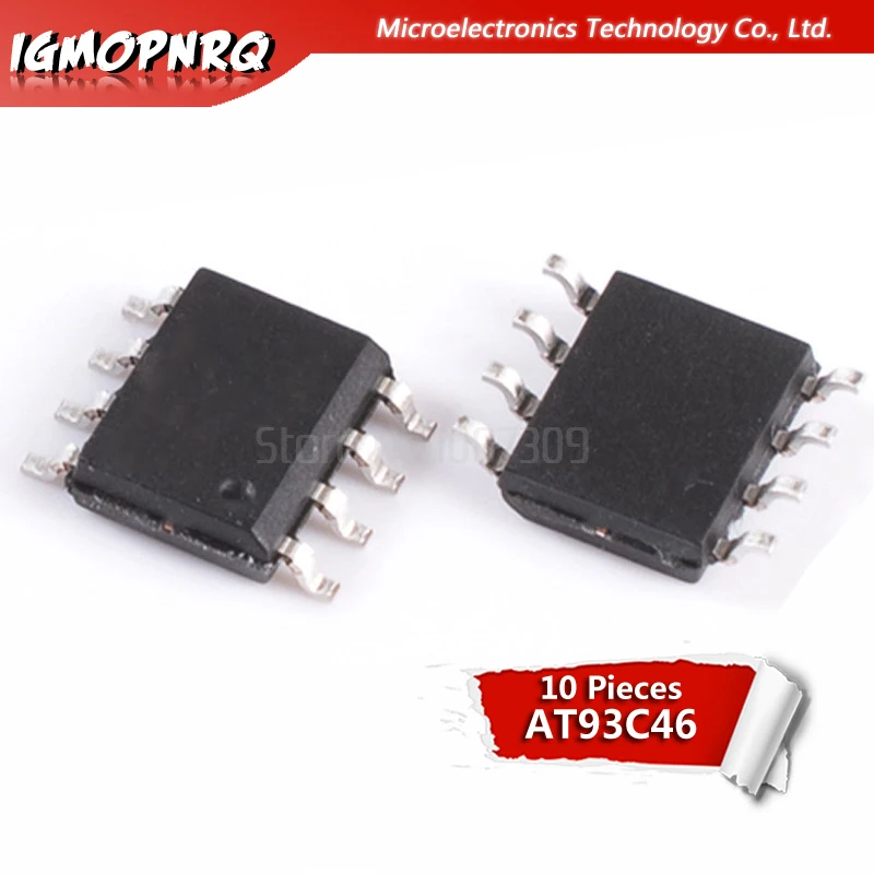 10pcs AT93C46 93C46 AT93C46-10SU-2.7 IC Three-wire Serial EEPROM 1KBIT 2MHZ SOP8 new original | Электронные компоненты и