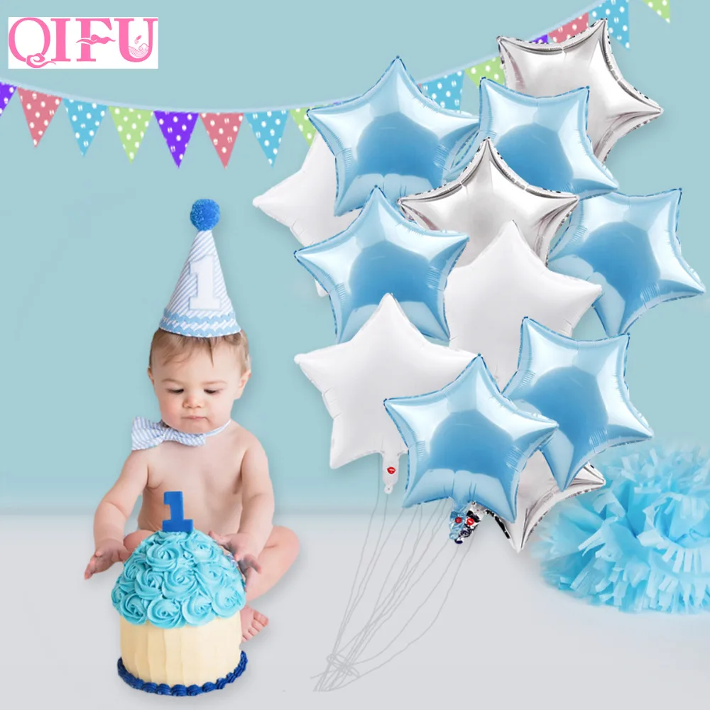 QIFU BabyShower воздушный шар для первого дня рождения мальчиков розовый из фольги