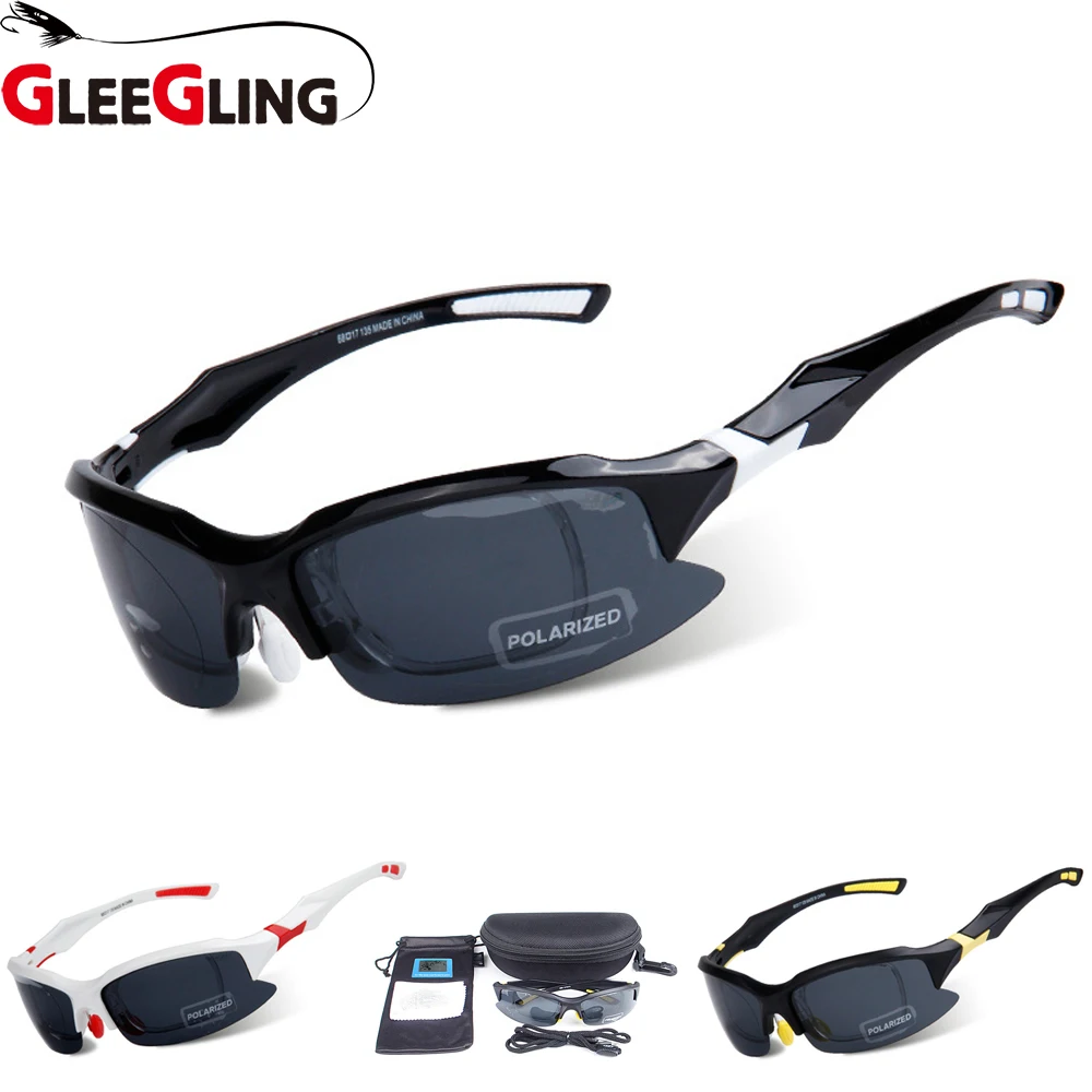 Мужские спортивные солнцезащитные очки GLEEGLING поляризационные с клипсой Zonnebril