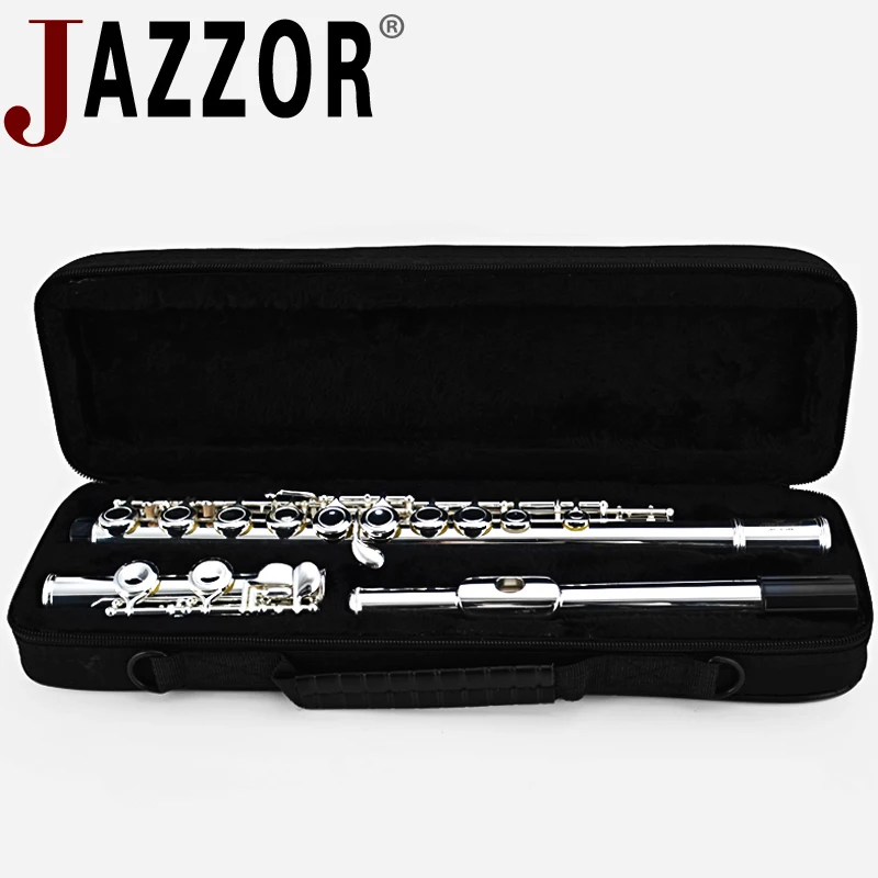 JAZZOR флейта JBFL-6248S оправа с плоскими 16 Закрытая отверстие белый-Медь покрытая