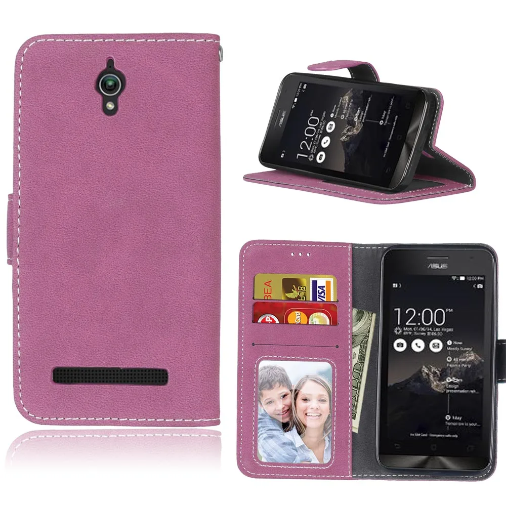 Чехол для ASUS ZenFone C ZC451CG Z007, 4,5 дюйма, чехол для Zenfone C+, бесплатный подарок, флип-чехол-кошелек, сумка для Asus ZenFone C ZC451CG - Цвет: Rose