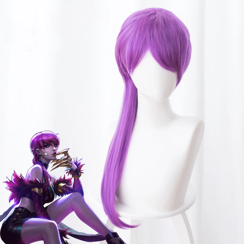 LOL новая кожа K/DA косплей волос Evelynn Косплей головной убор Игра KDA 45 см длинные
