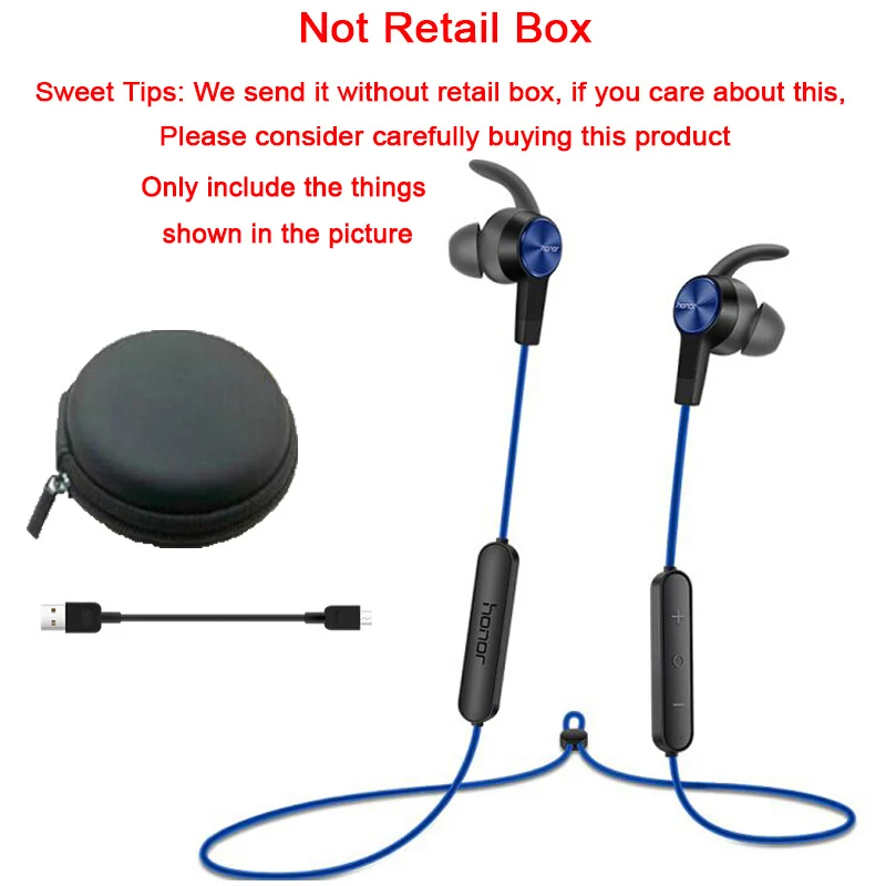 Blue not retail box Honor AM61 Беспроводные наушники с IP55 уровнем Bluetooth 4,1 HFP/HSP/A2DP/AVRCP для Honor huawei Xiaomi Vivo - Цвет: Blue not retail box
