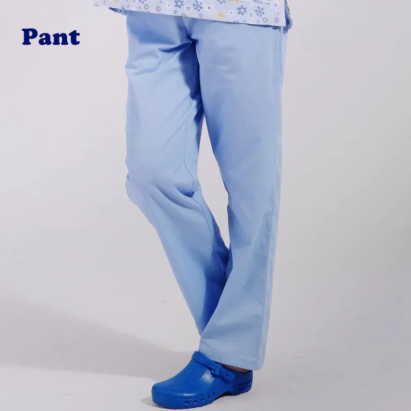 Light Blue(QianKaoL) ANNO рабочие брюки хлопок медицинские скрабы хирургии нижней два боковых кармана одежда униформа медсестры для женщин мужские брюки - Цвет: Light Blue(QianKaoL)