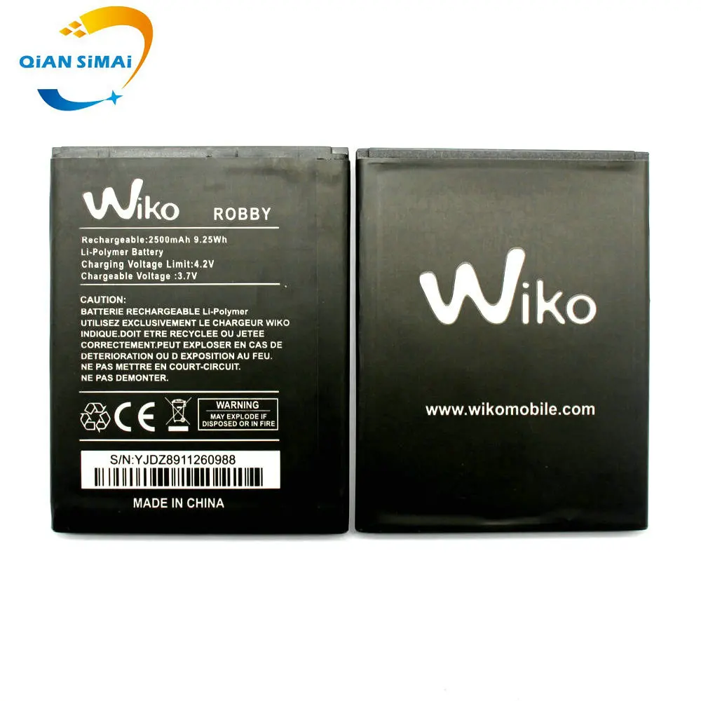 1 шт. новинка 100% Высококачественная батарея ROBBY для Wiko мобильный телефон + трек-код