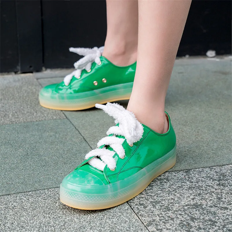 FEDONAS Fashion Brand Flats Heels Shoes Round Toe Patent Leather Lace Up Spring Autumn Casual Woman Ladies | Обувь