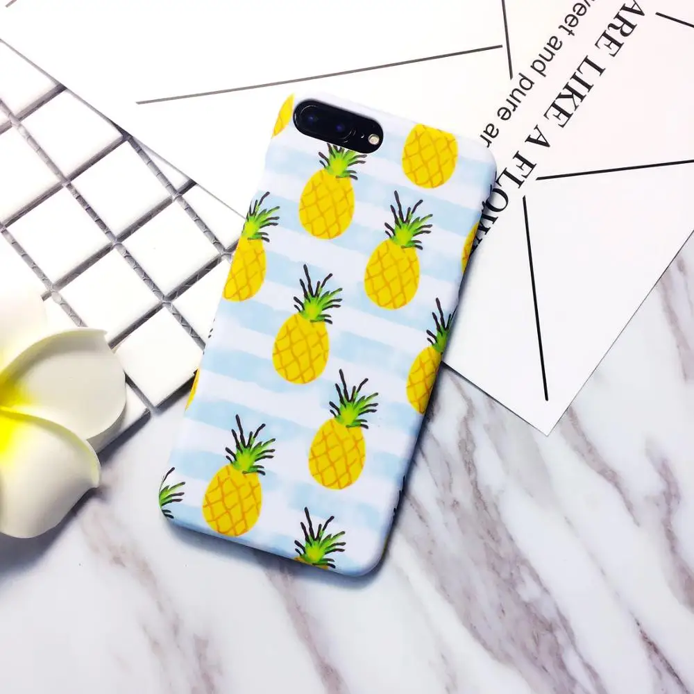 Чехол для телефона Fresh Strawberry с ананасом iPhone11Pro Xs max XR 8/6s 7plus IMD Матовый Жесткий