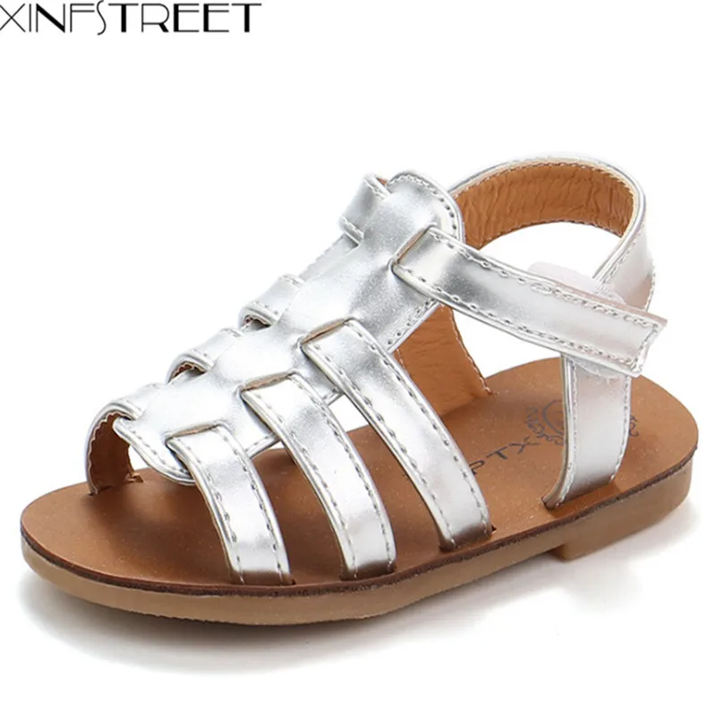 

Xinfstreet Baby Girls Sandals Kids Shoes Children Gladiator Roman Sandals For Girls Soft Toddler Beach Shoes Size 21-30