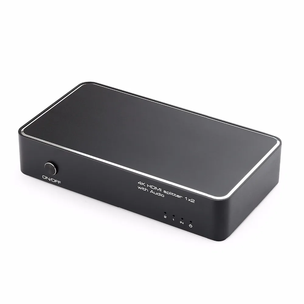 Разветвитель 1X2 4K HDMI с аудио экстрактором + оптический и R/L аудиовыход Φ 1 в 2