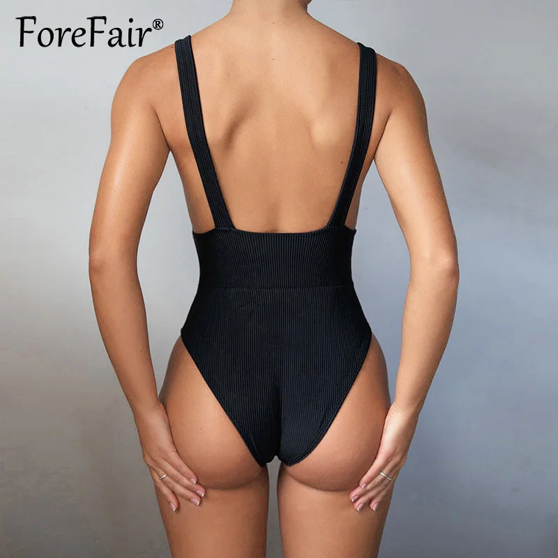 Forefair хлопковый Трикотажный боди для женщин открытая спина без рукавов