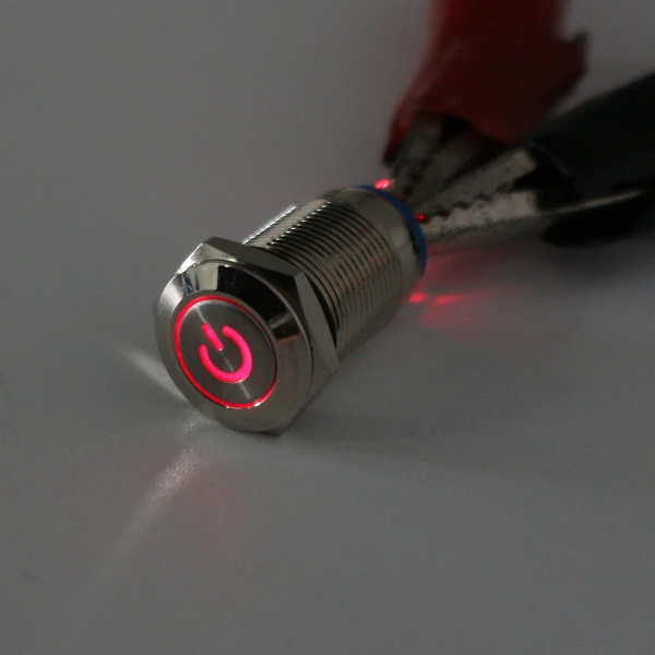 1 шт. 16 мм металлическая кнопка переключателя 5 V/12 V/24 V/220 V с светодиодный свет