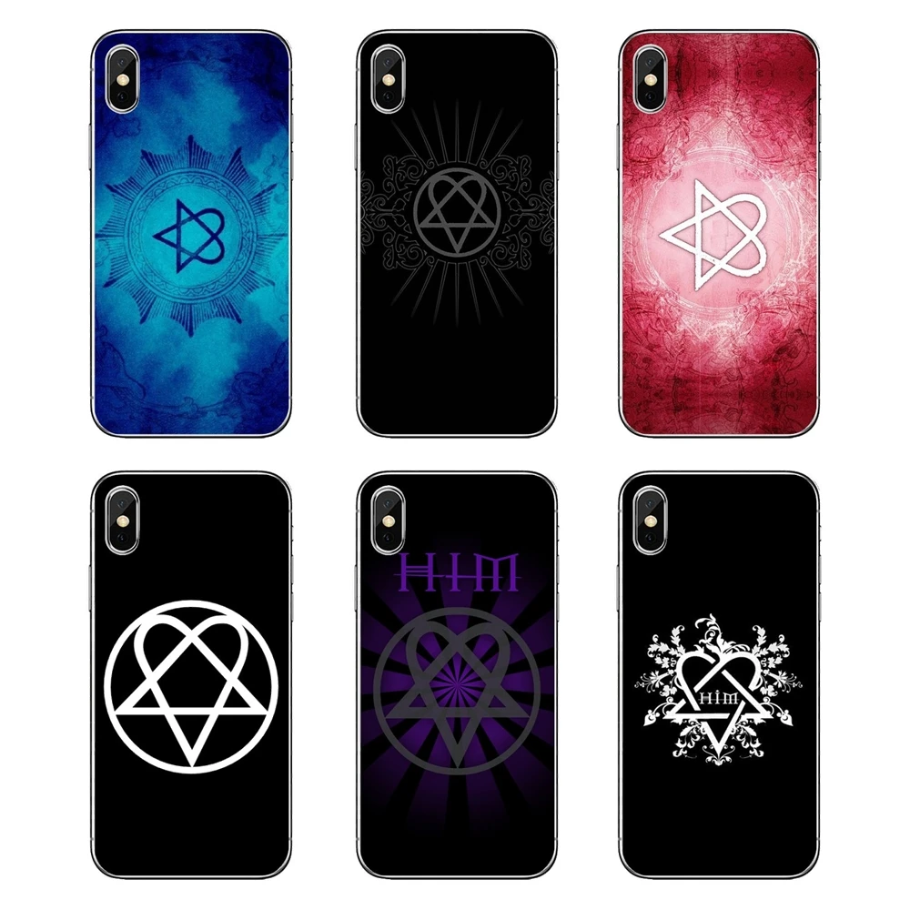 For Xiaomi Redmi 4X S2 3S Note 3 4 5 6 6A Por Pocophone F1 Mi Transparent TPU Shell Cover Him Heartagram Logo HIM Finnish band |