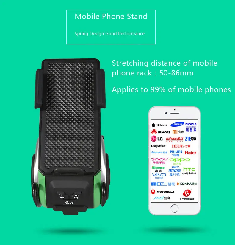 ROCKBROS 5 в 1 двойной светодиодный велосипедный светильник+ Bluetooth аудио mp3-плеер динамик+ зарядное устройство+ кольцевой звонок+ велосипедный держатель для телефона