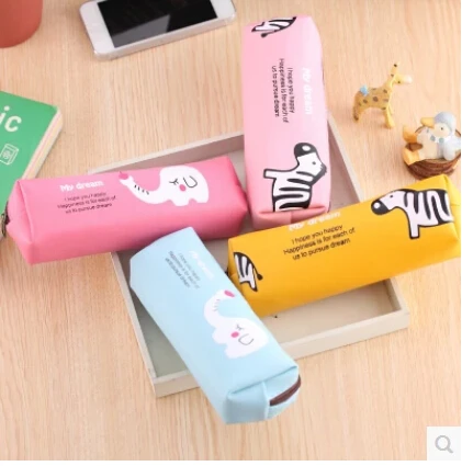 Hot Seal Korea Creative Pencil Cases PU Lovely Cartton print High capacity Pen Bags For Student Free Shipping | Канцтовары для