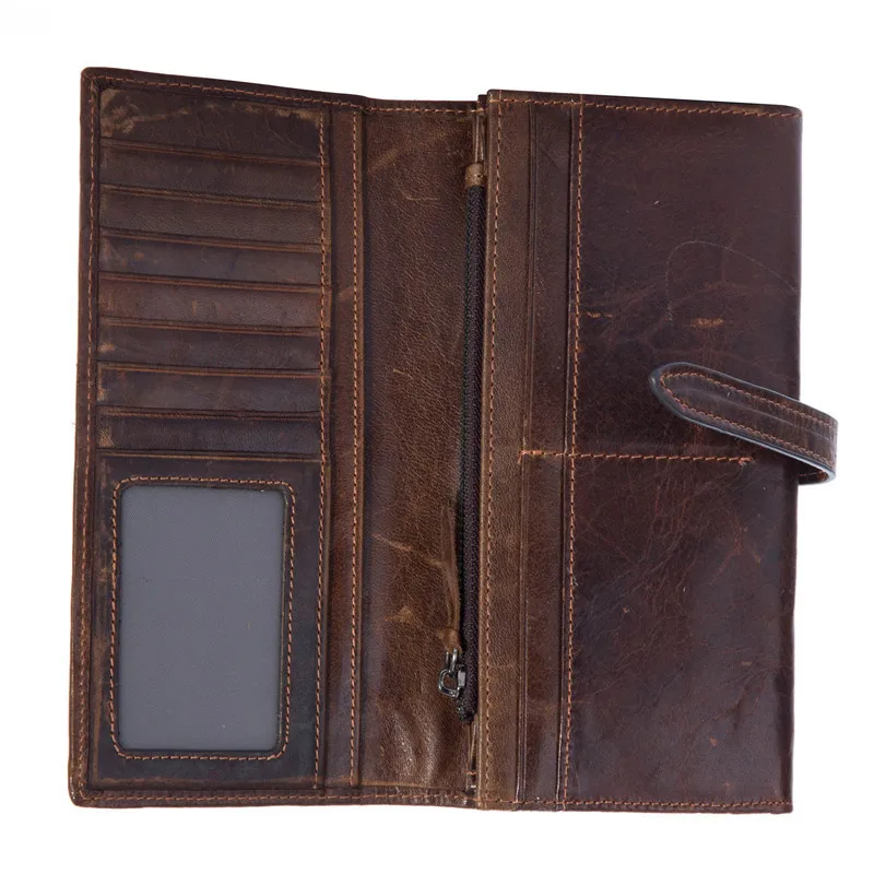 

Men's wallet leather card bag top layer cowhide oil wax skin coin purse 8802