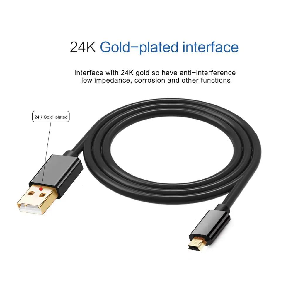 Мини-usb кабель мини-usb для быстрой передачи данных кабель для зарядки сотовых телефонов MP3 MP4 плеер gps цифровая камера HDD Mini USB