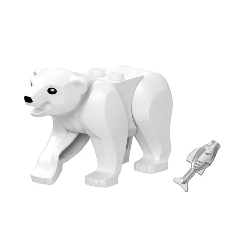 Конструктор ДЖУНГЛИ зоопарк Раптор полярный медведь детали Сборка игрушки для