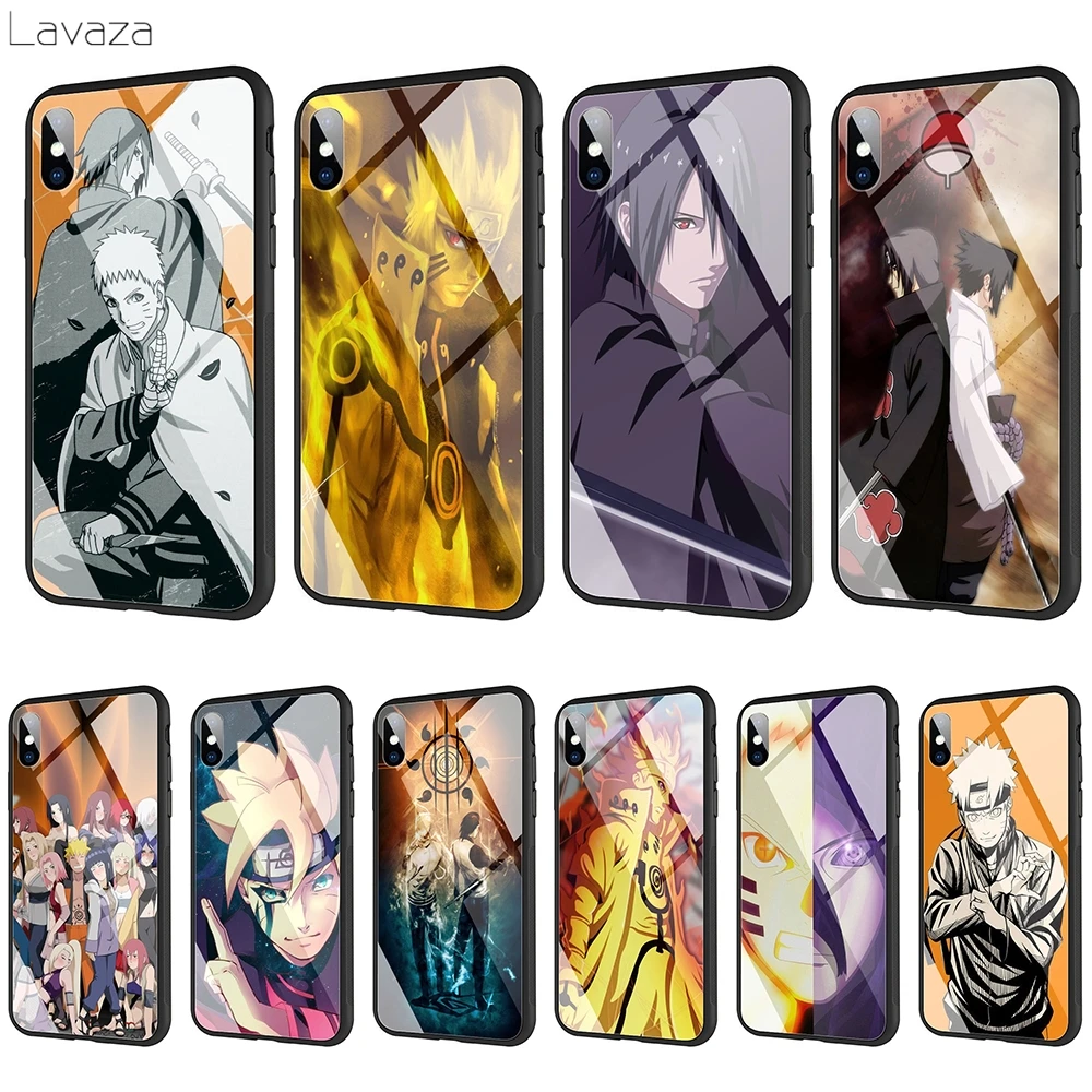 Чехол Lavaza Naruto manga из закаленного стекла TPU для iPhone XS MAX XR X 8 7 6 6S Plus