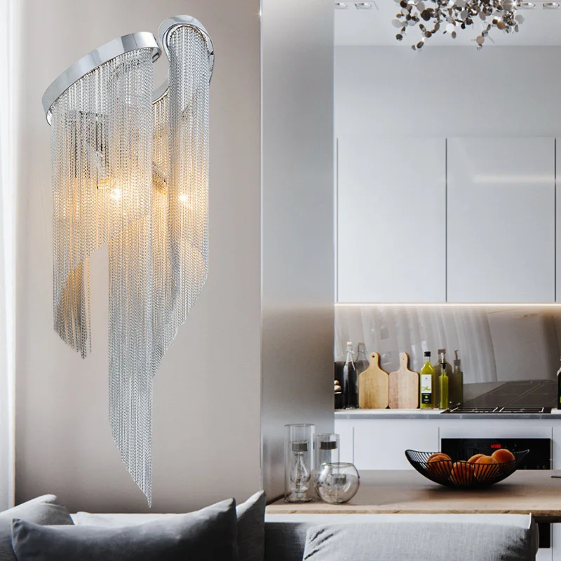 Постмодерн Роскошная цепная лампа вилла отель прохода прикроватные Настенные