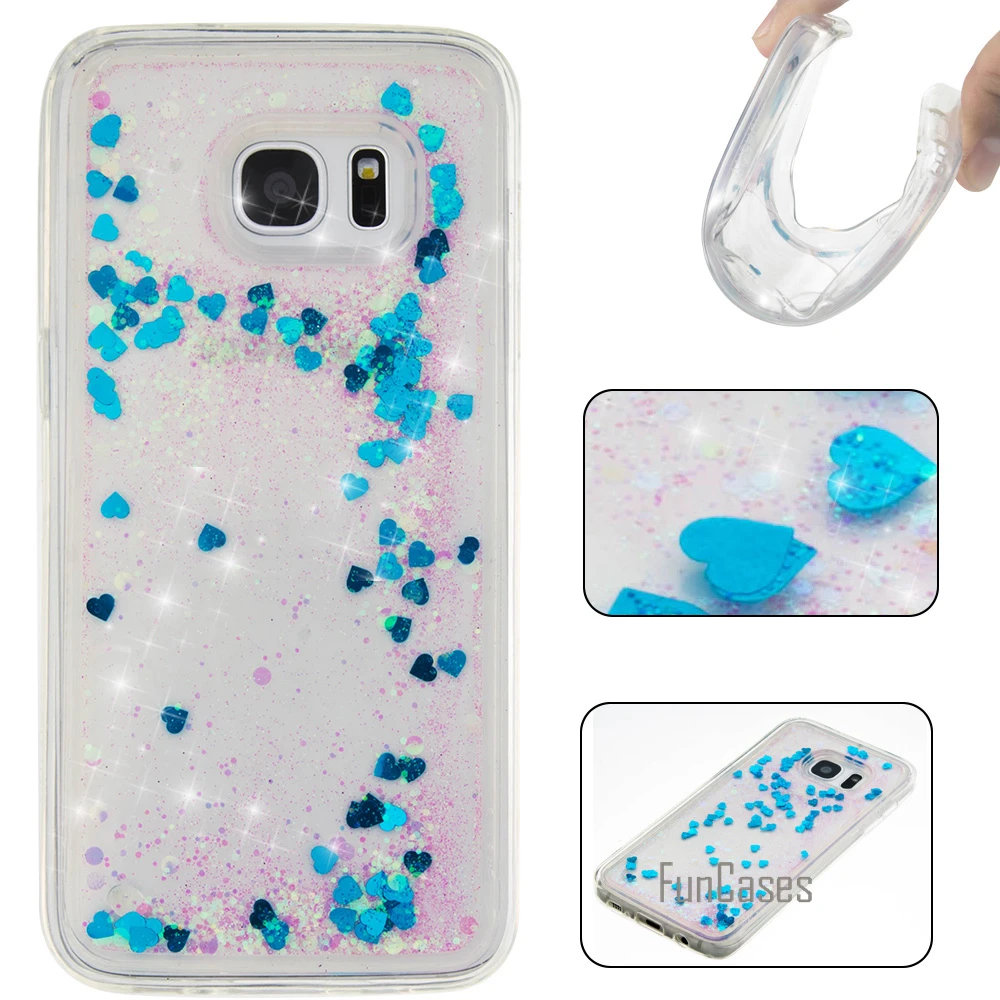 Красочные блестка Quicksand чехол для Coque Samsung S7 Edge 5.5 дюймов Fundas Galaxy зыбучие пески
