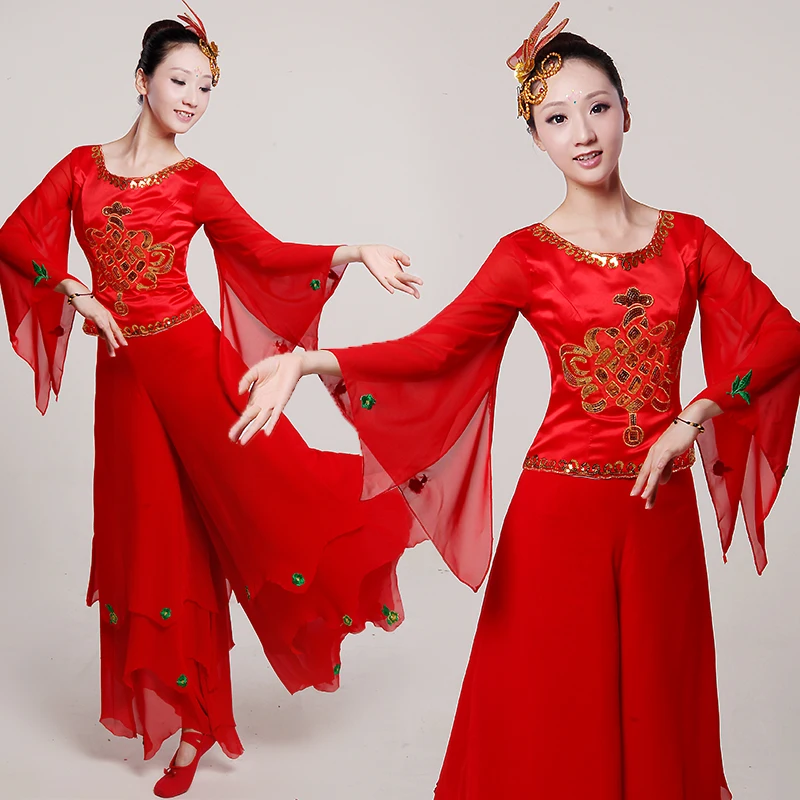 

Sale Time-limited Women Acrylic Chinese Classical Dance Costumes Fan Younger Stage Female Dancers Wear Performance