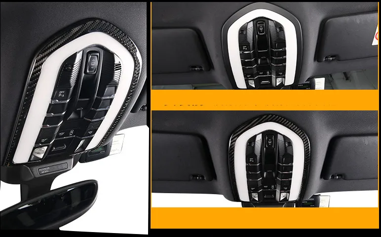 Карбоновая Рамка передней лампы для чтения для Porsche Macan- автомобильный Стайлинг купол светильник накладка