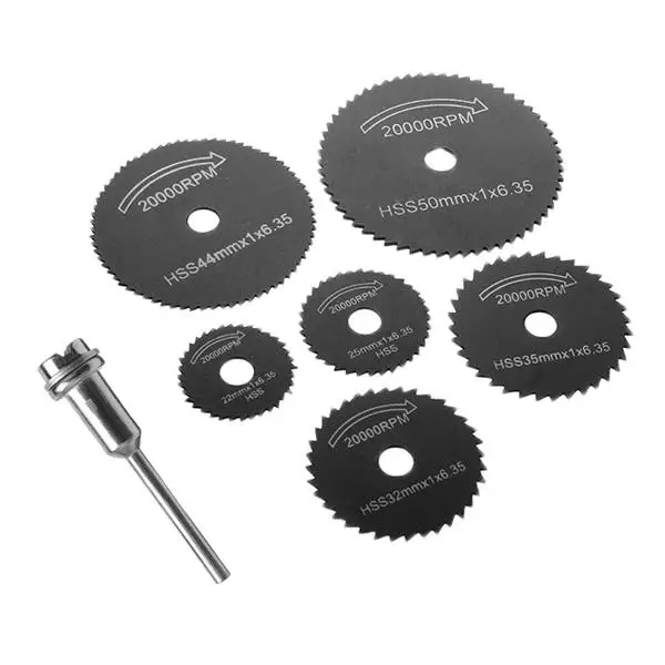 7pcs ALLSOME 6 шт./7 шт. Металл HSS циркулярная пила набор режущих дисков для роторного инструмента HT2408 - Цвет: 7pcs