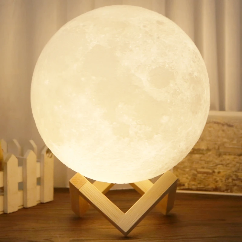 Перезаряжаемый 3D магический светодиодный светильник Luna ночник настольная лампа