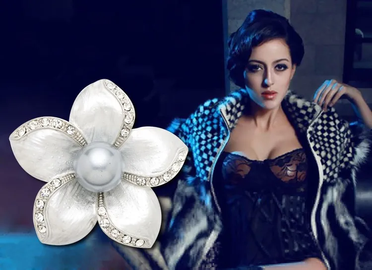 Женская жемчужная брошь в форме цветка 4 цвета X0718 | Украшения и аксессуары