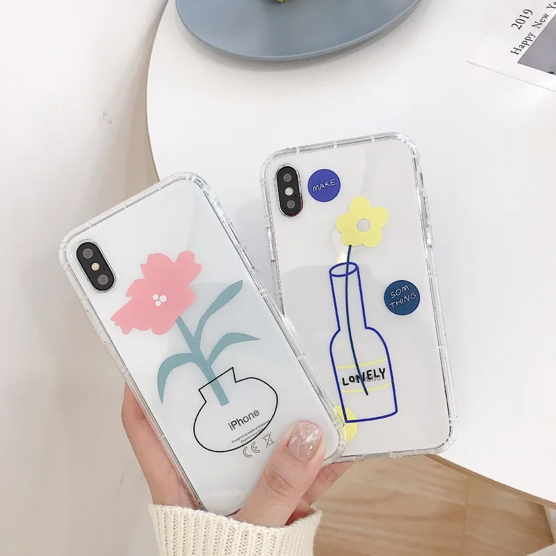 Роскошный прозрачный окрашенный чехол для телефона iphone 7 8 plus xs max четырехугольный