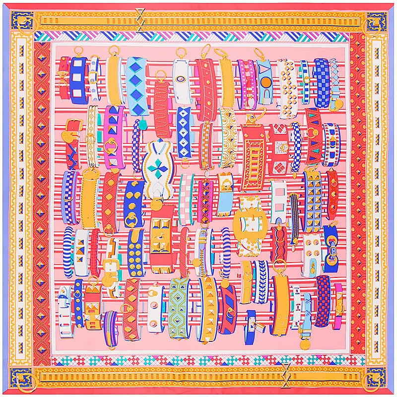 Шарф из натурального саржевого шелка для женщин классические браслеты ремни с