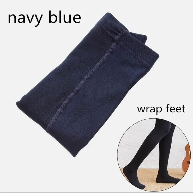 navy blue wrap feet Aprmhisy Горячая Новая мода осень зима женские теплые леггинсы Твердые эластичные тянущиеся мягкие бархатные брюки - Цвет: navy blue wrap feet