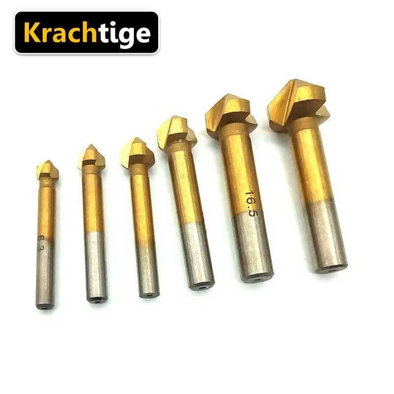 Сверлильная фреза с тройной канавкой 90 градусов титановым покрытием|countersink