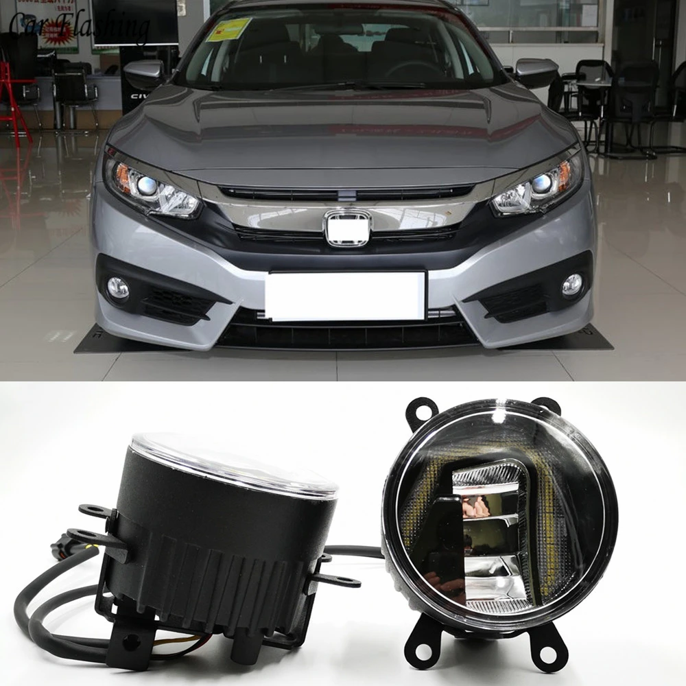 3 в 1 функции авто светодиодный DRL Дневной светильник автомобиля проектор