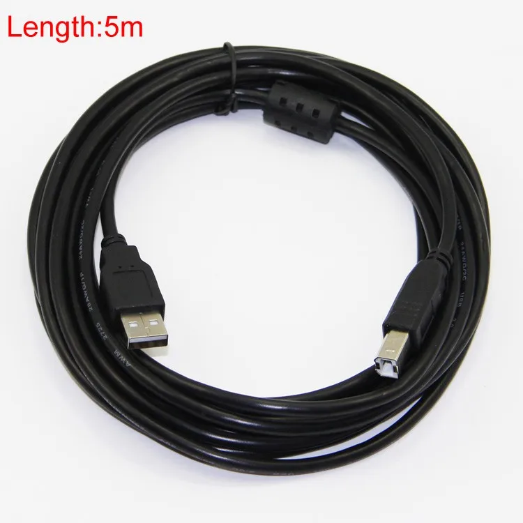 Bochara USB 2,0 кабель для принтера тип A папа-Тип B Папа из фольги+ Плетеный(внутри) экранированный 30 см 50 см 1 м 1,5 м 1,8 м 3 м 5 м
