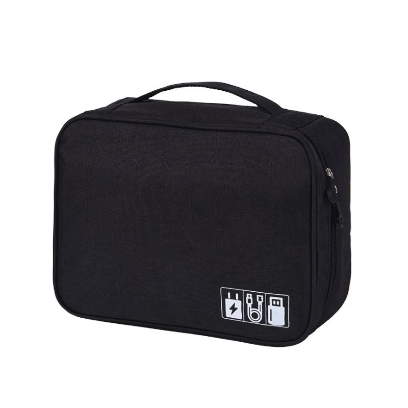 Black Wobag, новинка, полиэстер, мужские дорожные электронные аксессуары, дорожная сумка, органайзер для даты, sd-карты, USB кабель, сумка для цифрового устройства - Цвет: Black