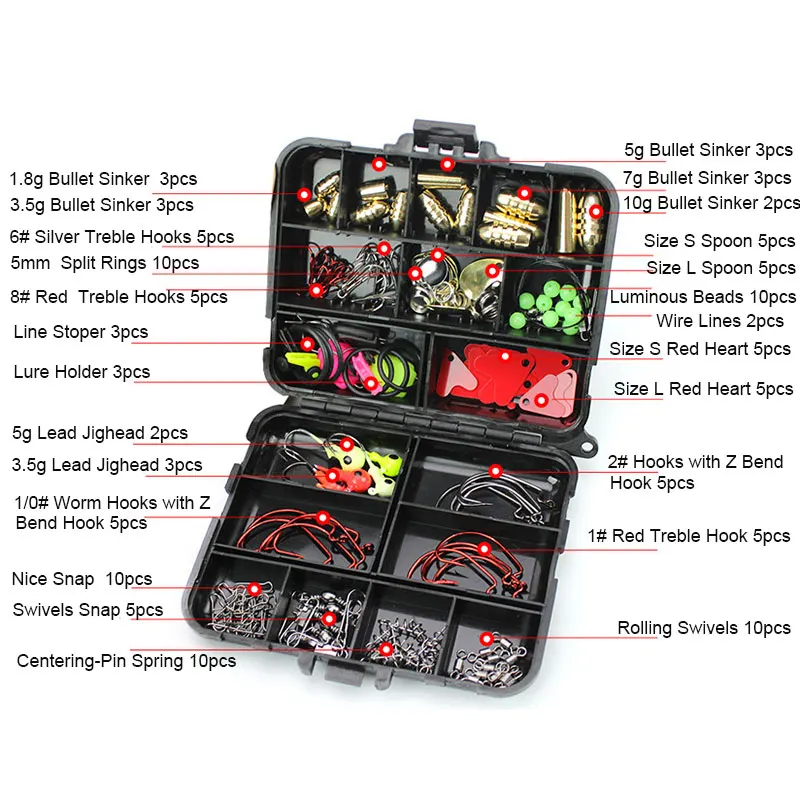 Набор рыболовных принадлежностей для рыбалки 128 шт. рыболовный крючок поворотный