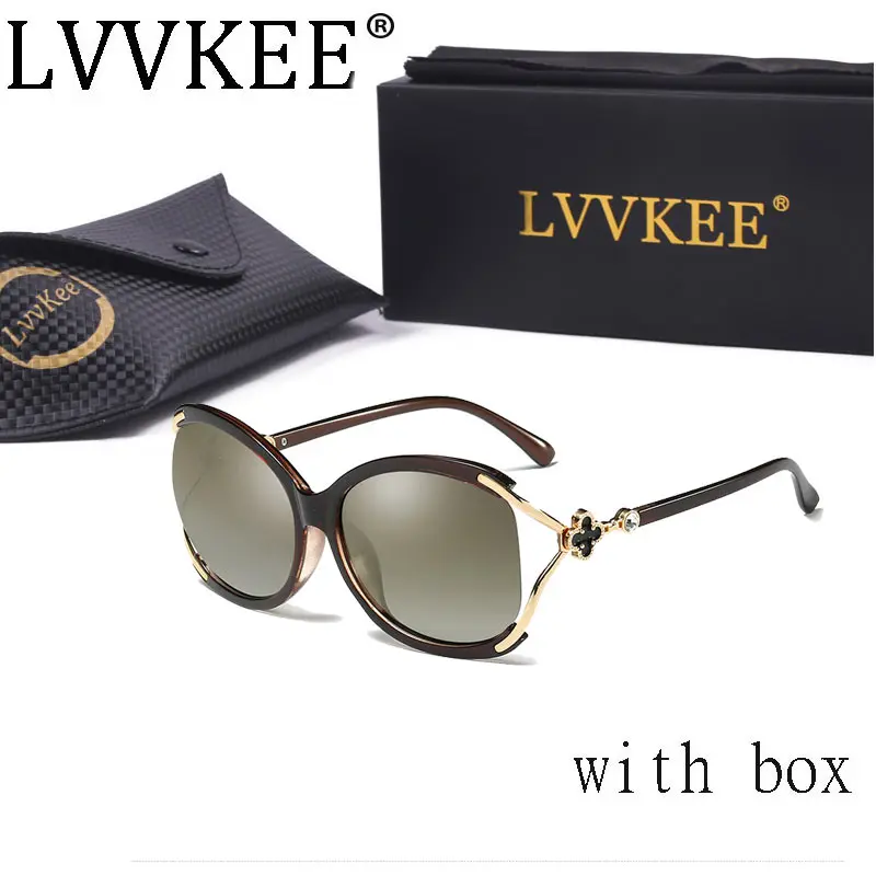 Женские поляризованные солнцезащитные очки большие винтажные в оправе с