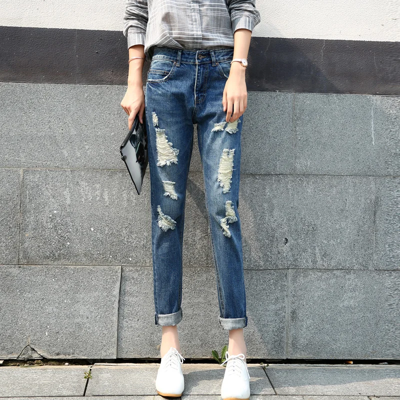 CTRLCITY Джинсы бойфренда для женщин 2018 горячая Распродажа винтажные рваные обычные