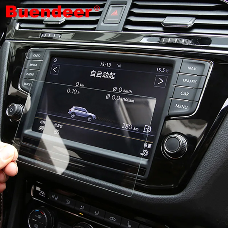 Buendeer 8 дюймов Автомобильная gps навигация Закаленное стекло пленка для Volkswagen VW Tiguan L Автомобильная центральная консоль защита экрана