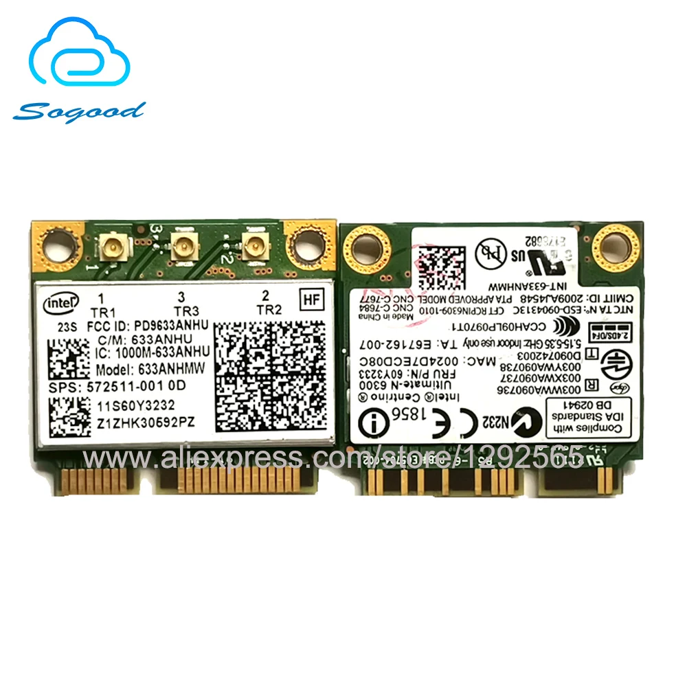 Для Intel Centrino Ultimate N 6300 633ANHMW 6300AGN 450 Мбит/с Mini PCIe 2 4G и 5G беспроводная карта для Lenovo Y460