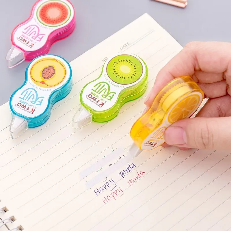 

1 PCS New Cartoon Cute Fruit Color Correction Tape Material Escolar Kawaii Stationery School Office Supplies Papelaria 5m