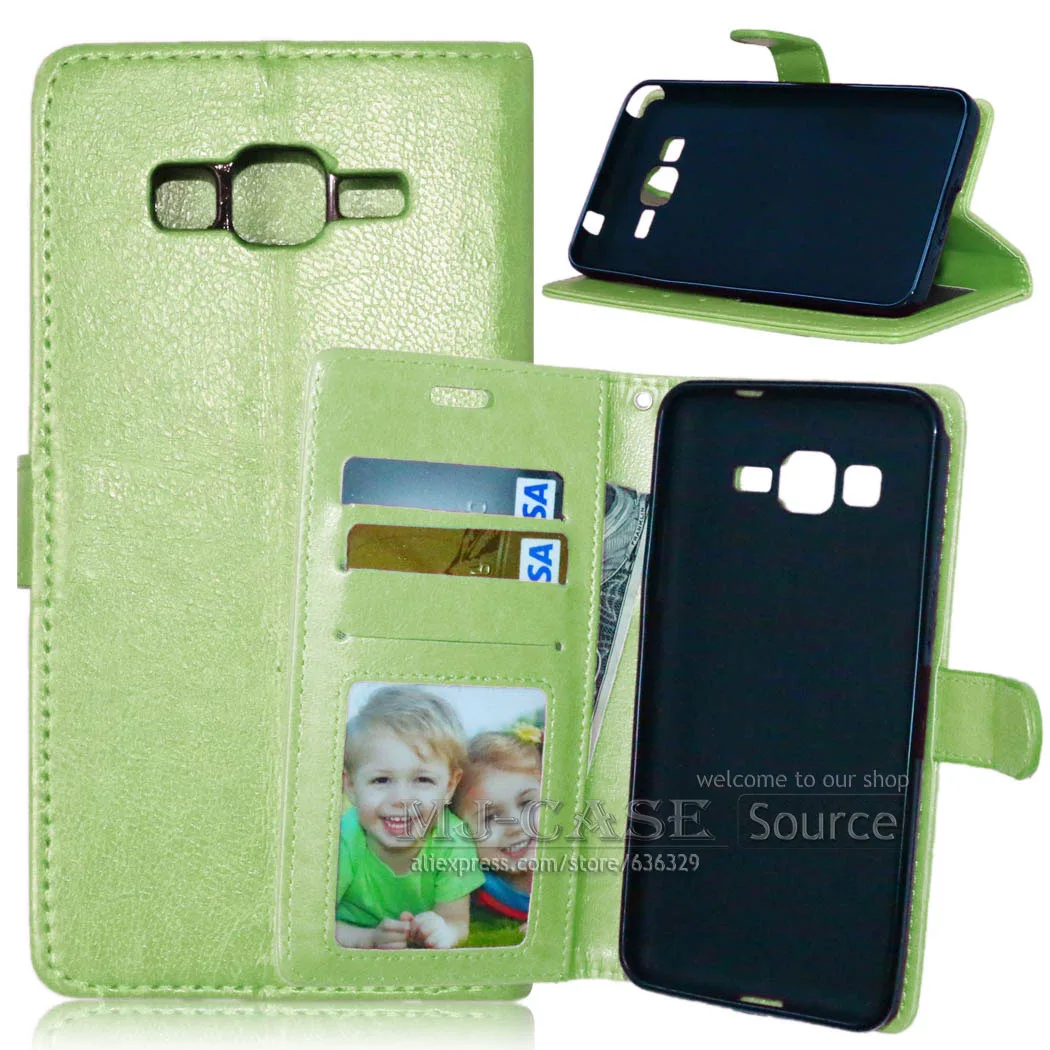 mint green Роскошный кожаный чехол-книжка из искусственной кожи чехол для samsung Galaxy Grand Prime G530 SM-G530H G530M G530FZ G5308W G5308 G531 G531F чехол-кошелек для телефона - Цвет: mint green