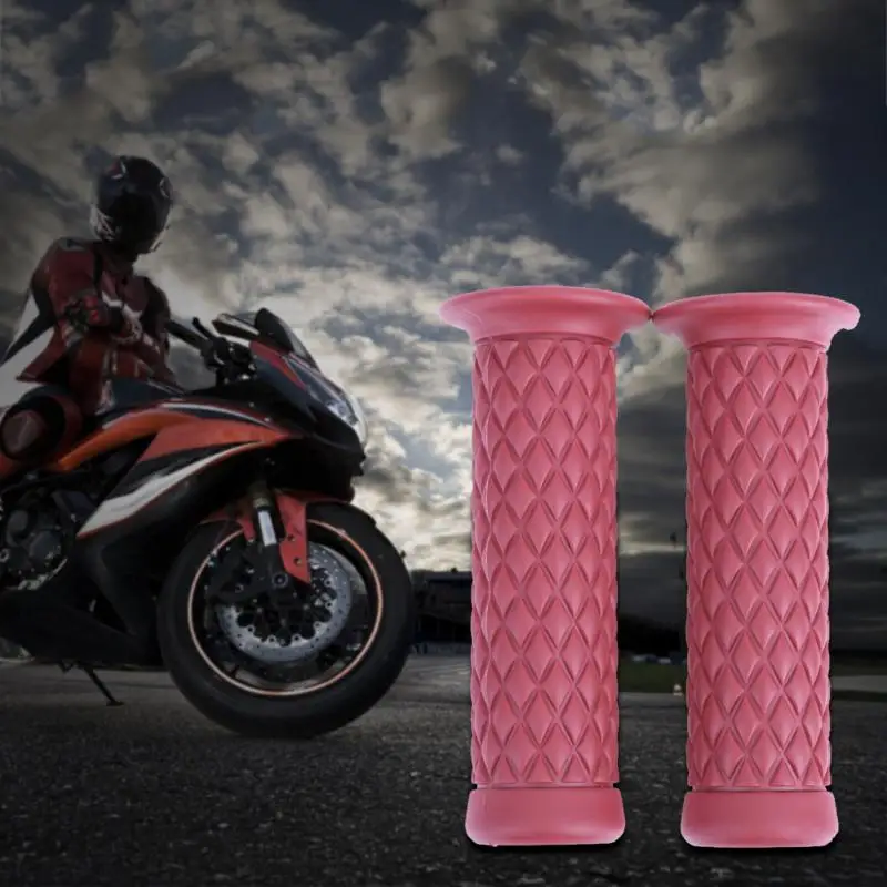 

1 Pair Universal Motorcycle 7/8" Rubber Handlebar Rubber Moto Hand Grips Bar End For 22mm vehicle bicycles 123X50X50mm