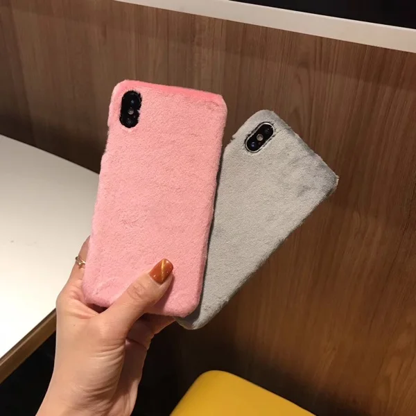 Kuutti Squishy PC плюшевый Меховой чехол для мобильного телефона DIY однотонный iPhone 6 7 8 X