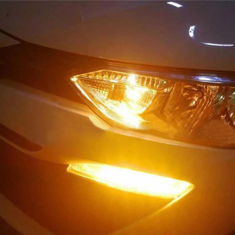 Hlxg 1 комплект 12 В ABS Автомобильный светодиодный для Toyota Yaris 2017 2018 DRL дневные ходовые