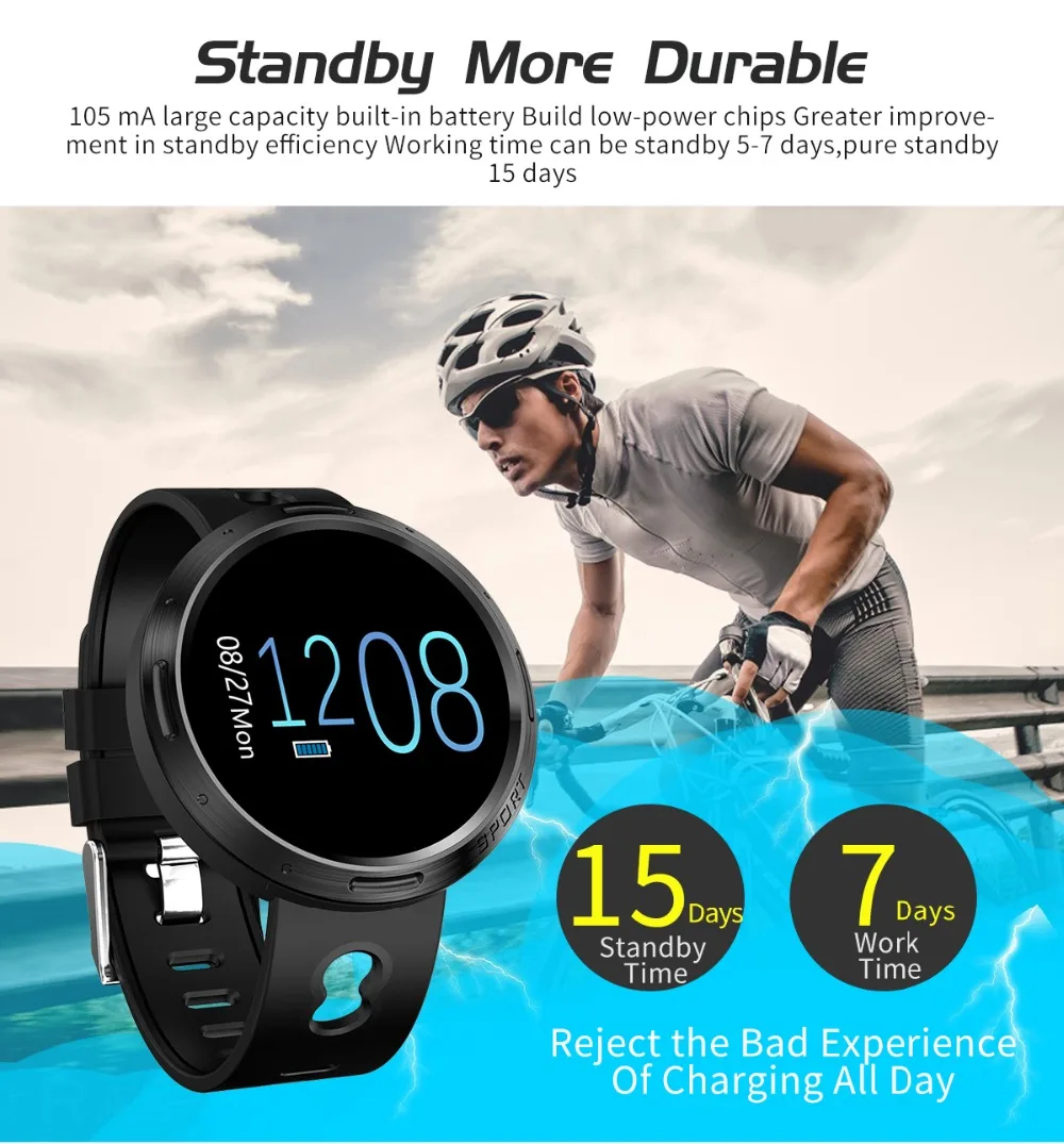 Bluetooth SmartWatch водонепроницаемые часы монитор сердечного ритма фитнес-трекер умные спортивные часы мужские и женские королевские браслеты для ios